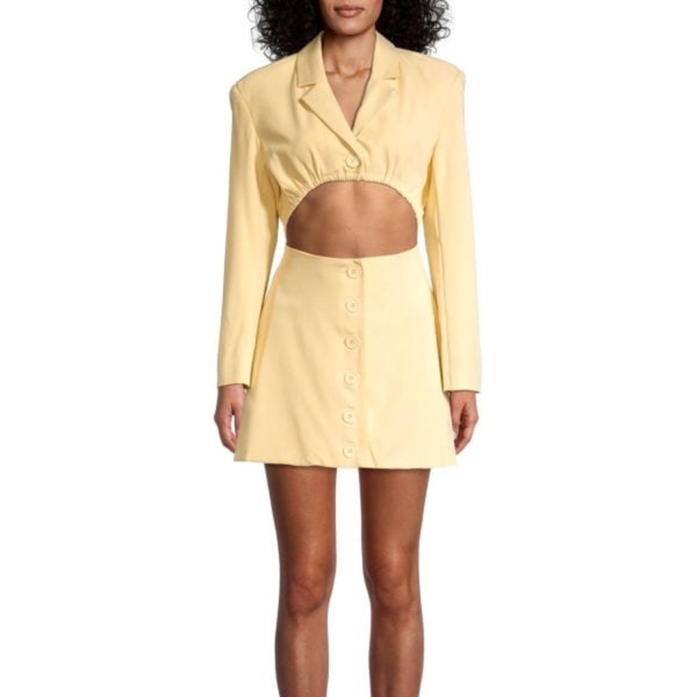 Weworewhat NWT yellow curout blazer dress